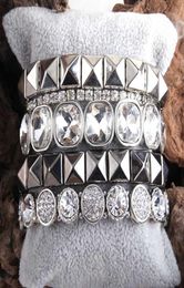 Bracelet perlé MD Fashio Set Natural Stone Metal Crystal 5pc Bracelets Bangles Set for Women Fashion Jewelry8315138