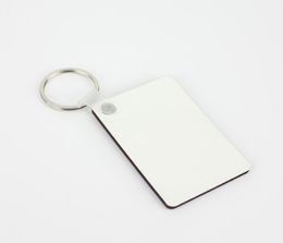 MDF Blank Key Chain Rectangle Sublimation Tags de touche en bois pour la presse à chaleur Transfert PO LOGO DOUBLE PRINTION THERMALE CADEAU ZZ7591547