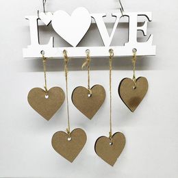 MDF Decoraciones de jardín Sublimación AMOR Colgador de puerta Transferencia térmica Marco de fotos de madera Serie Espacios en blanco de un solo lado Personalizar regalo A02