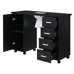 Dathers à porte unique MDF avec table noire noire ventilateur