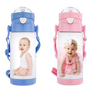 MDF sublimation blanc 350ML 500ML impression par transfert de chaleur paille pour enfants pot isolé impression créative tasse d'eau portable 296P