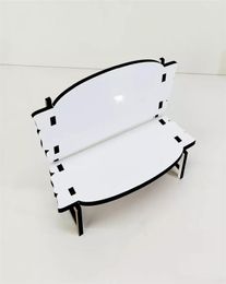 MDF Sublimación Banco conmemorativo Mesa para el hogar Objetos decorativos Mini silla en blanco Regalo de festival blanco 4028238