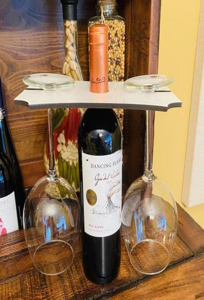 MDF Subilation Wine Caddy Holder Table Decoration Blanks Stemware Rack pour gobelet en verre Hanger2047979