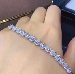 Mdina Real Moisanite Diamond Bracelet 925 Bracelet en pierre blanche en argent sterling pour femmes bijoux de mariage fin8838337