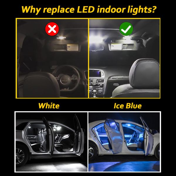 Mdng 13pcs CANBUS LED Mapa interior Kit de luz Dome de Dome para Ford Ecosport 2013 2014 2015 2016 2017 2018 2019 2020 2021 Bulbas LED de automóvil