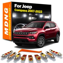 Mdng para Jeep Compass 2007-2017 2018 2019 2020 2021 2022 Lámpara de vehículo LED Interior Dome Map Kit de luz Trunk Light Bombas LED CANBUS