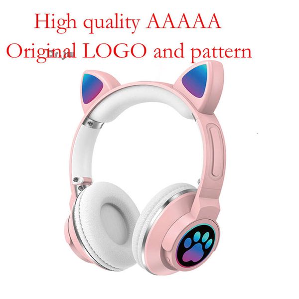 Oreilles ME-1 (pain en forme d'oreille de chat cuit à la vapeur) sans fil Bluetooth émettant une griffe de chat, casque de lumière RGB, caisson de basses