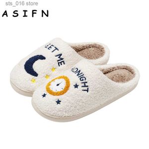 Mij bij kussen schattige dia's asifn middernacht ontmoet zacht warm comfort flat fur woman cartoon huis slippers grappige schoenen t230824 402