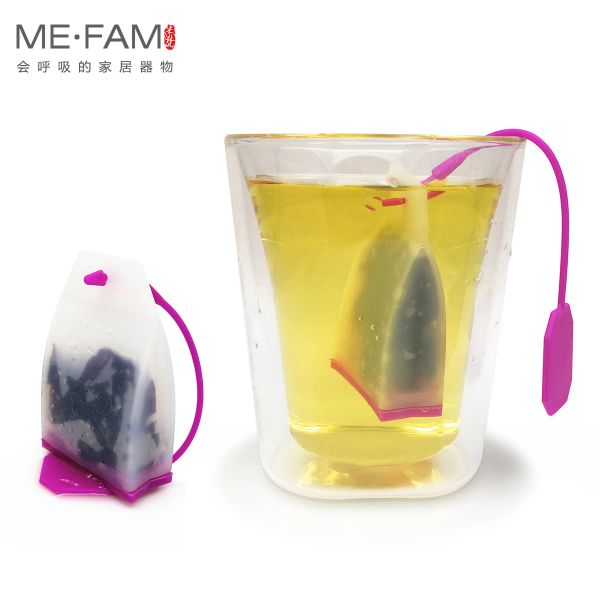 Moi.fam Sac à thé en silicone à gelée colorée sûre sans toxique réutilisable non toxique infuseur filtre à herbe d'établissement d'herbe