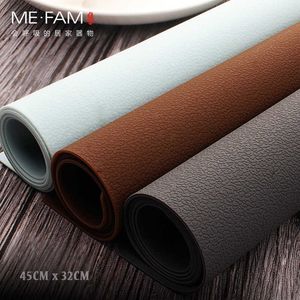 ME.FAM Simple Leather Texture Silicone Placemat Anti-Dish Pad Waterdichte Olieproof Home Eettafel Mesa Bescherming Matten 210706