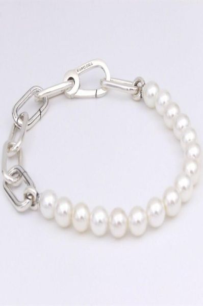 Me Bijoux de bracelet en perles en eau douce Cultured 925 Bracelets en argent sterling féminins de charme de charme ensembles pour p avec logo Ale Bangle Birthday Gift 599694C018233022