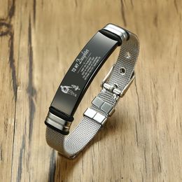 Meaeguet Gepersonaliseerde Bangle Heren Dia Mesh Armband Zilveren Aangepaste Naam Wristands Roestvrijstalen Mannelijke Bileklik Pulseira