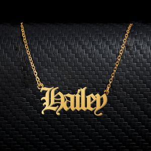 Hailey Old Engelse naam Ketting Roestvrij staal 18K GOUD VOOR DRAME VOORWAARDEN NAAGPLATE PENHENDE FEMME MOEDERS VRICHTEN CADEA