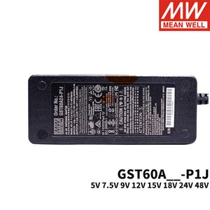 Bien bien GST60A P1J Adaptateur de puissance 60W 5V 7.5V 9V 12V 15V 18V 24V 48V Meanwell Universal Charger Power Alimentation