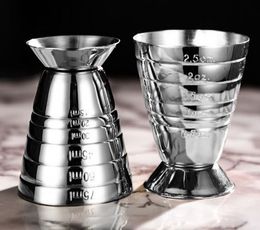 Tasse à mesurer Cocktail Jigger En Acier Inoxydable Liquide Mini Espresso Verre À Liqueur Argent Pour Bar Accessoires De Cuisine