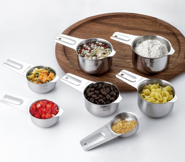 Cuillères à mesurer Outils de cuisson Acier inoxydable 304 7pcs Ustensiles de cuisine gradués