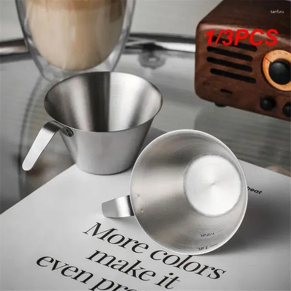 Herramientas de medición 1/3pcs Copa de extracción Máquina de café espresso con escala 90 ml de pequeño acero inoxidable Conjunto de herramientas de café al por mayor de acero inoxidable
