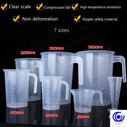 Outils de mesure 100 250 500 1000 2000 3500 5000 ml en plastique épaissi mesurant une échelle transparente tasse de qualité alimentaire bécher cuisine thé au lait 231130