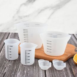 Outils de mesure 10100250500ml Tasse à mesurer en silicone de qualité alimentaire Pichet à mesurer Outils de mesure Échelles Tasse à mélanger Cuisine Gâteau Outil de cuisson 230422