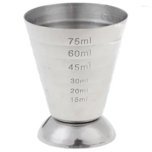 Outils de mesure 1PC 75ml 3 en 1 tasse en acier inoxydable barre de queue Jigger W/ml/oz cuillère à soupe unité de mesure pour les barres faisant des S taless s Makg