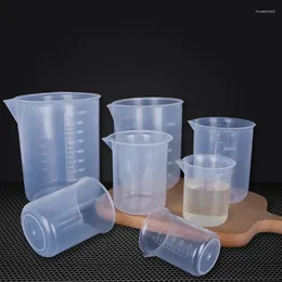 Outils de mesure 1 pièces 50-1000ml tasse graduée en plastique récipient liquide résine époxy Silicone outil de fabrication mélange Transparent