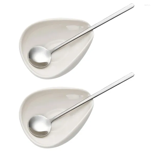 Outils de mesure 2 ensembles de compteur de grains de café moulu porte-cuillère à soupe polyvalent lisse repose-cuillère en céramique