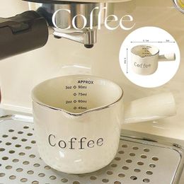 Herramientas de medición Tazas de cerámica de 3oz/90ml, taza de extracción de café expreso, transferencia de leche con báscula de cocina
