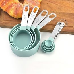 Meethulpmiddelen 4PCS5PCS10PCS Multi -doeleinden SpoonsCup Measure Tools PP Bakaccessoires Roestvrij staalplastische handgreep keukengadgets 220922