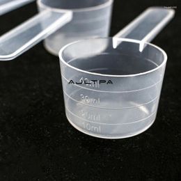 Meetinstrumenten 50 Stuks 40/50 ml Plastic Koffie Scoop Met Schaal Bakgerei Melkpoeder Laboratorium Vloeibare Lepel H77048