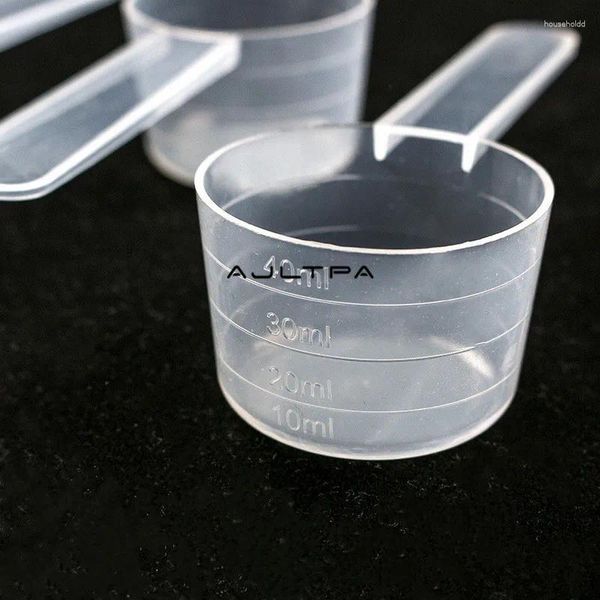 Outils de mesure 50 pièces 40/50ml cuillère à café en plastique avec échelle ustensiles de cuisson lait en poudre cuillère liquide de laboratoire H77048