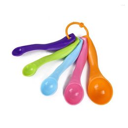Herramientas de medición 5 unids/set tazas coloridas encantadoras cuchara medidora herramienta de cocina juego de cucharas para niños para hornear café té