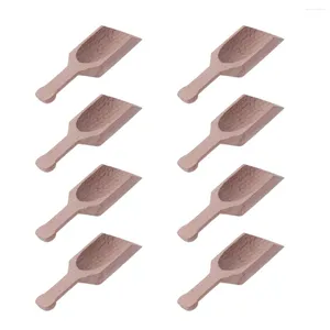 Outils de mesure 8 pièces petites pelles à sel poignée plate cuillère à café en hêtre cuillère à lait en poudre cuillères Mini pour poudres