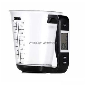 Herramientas de medición Escala de taza digital Tazas de cocina electrónicas con pantalla LCD Medida de líquido Jarra Escalas para el hogar 6144297 Entrega de gotas DHH1G