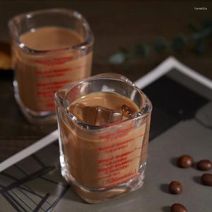 Meetgereedschap Espresso Coffee Ounce Roasting Cup Glas 60 ml vierkant verdikt afgestudeerd geconcentreerd eenvoudig warmtebestendig