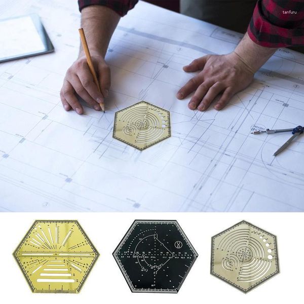 Herramientas de medición, regla Hexagonal, guía de dibujo creativa, multifuncional, claramente marcado, plantilla de agarre para acolchado reutilizable DIY