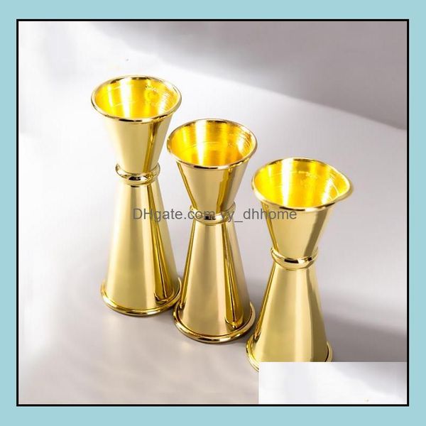 Herramientas de medición Cocina Cocina Comedor Bar Hogar Jardín 30 / 60Ml Taza de medida de acero inoxidable Coctelera Dual S Bebida Dhc0E