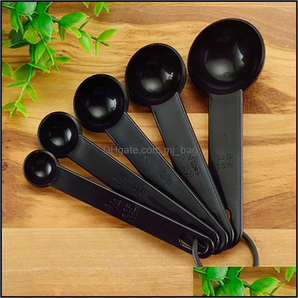 Herramientas de medición Cocina Cocina Comedor Bar Hogar Jardín 5 Unids Mti Propósito Cucharas/Taza Cuchara Cocinar Accesorios para Hornear Mango de Plástico Gadget