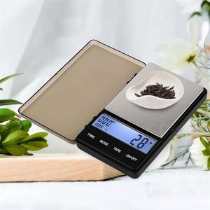 Herramientas de medición Balanza electrónica de cocina de bolsillo con temporizador 0,1 g-1000 g Escala de gramo digital de gran alcance Pantalla LCD Escalas de joyería espresso JNC1