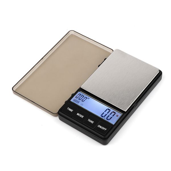 Outils de mesure Petite balance à café de poche avec minuterie 1000 x 01g Gramme numérique Grand écran LCD Espresso Fonction de tare 230221