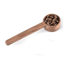 Herramientas de medición Cuchara de madera de nogal Leche en polvo Té Granos de café Scoop Inicio Accesorios de cocina 10G Capacidad Phjk2103 Drop Delivery Dhqe9