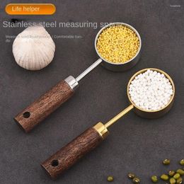 Herramientas de medición Mango de madera Cuchara de acero inoxidable Herramienta de 10 ml Leche en polvo de café para el hogar