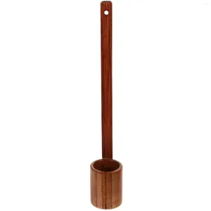 Meetgereedschap houten whisk keuken gadget dipper soep lepels lange handgreep pollepel bamboe water thuis