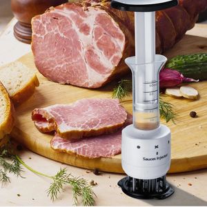 Vlees Gevogelte Gereedschap 2 In 1 Professionele Vermalser Marinade Injector Barbecue Steak Rundvlees Saus Roestvrij Stalen Naald Keuken Kookgereedschap 231204