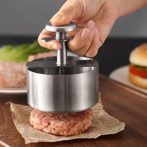 Vlees Gevogelte Gereedschap 304 Roestvrij Staal Hamburger Druk Burger Patty Maker Varkensvlees Rundvlees Handmatige Vorm Voor Grill Bakplaat Keuken 231206