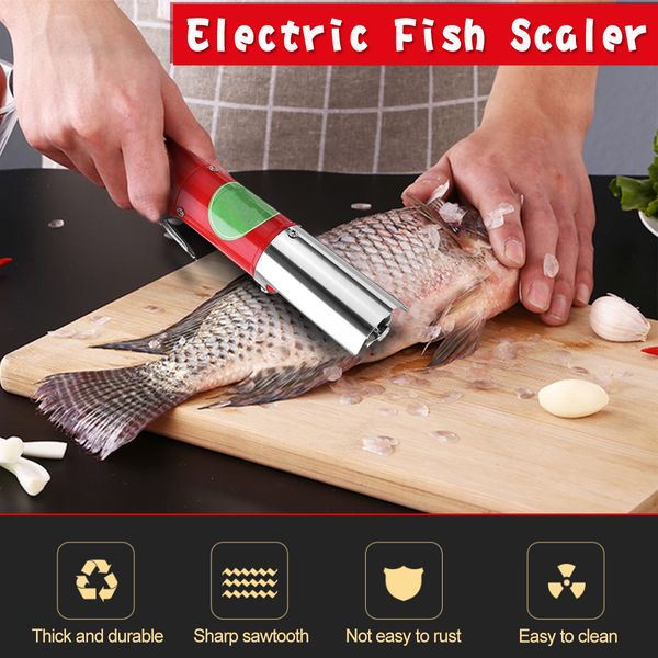 Viande Volaille Outils 96W Pêche Détartrage Machine Charge Portable Balance Électrique Universelle Nettoyage Poisson Détergent Remover Grattoir Fruits De Mer 230217