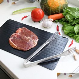 Viande Volaille Outils Chop Board Décongélation Rapide Des Aliments Congelés Rapidement Cuisine Outil Plateau De Dégivrage Sans Électricité Micro-Ondes Dh0485 Dro Dh5Le