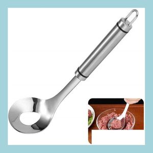 Viande Volaille Outils Bricolage Accessoires De Cuisine Cuillère À Boulettes De Viande En Acier Inoxydable Scoop Antiadhésif À Long Manche Nourriture Boulette De Viande Maker Noël Dhhgk