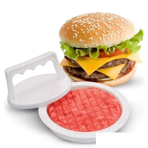 Outils de volaille de viande Outil de presse en plastique Hamburger Maker Moule Easy Release Patty de boeuf pour accessoires de gril Drop Delivery Home Garden Kit Ot3EK