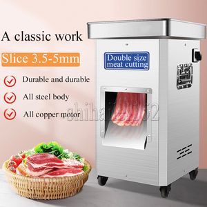 Vleessnijmachine voor varkensvlees Rundvlees Lamsvlees Zachte groente snijden Versnipperen Dicer Commerciële thuisvleessnijmachine