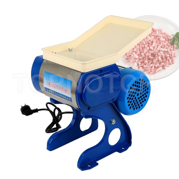 Máquina cortadora de carne cocina multifunción escritorio eléctrico 220V comercial para alimentos triturados trituradora de hoja afilada de acero inoxidable 370W